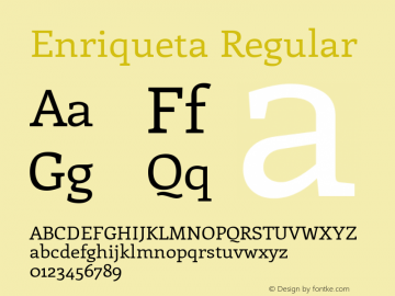 Enriqueta Regular Version 1.002 Font Sample