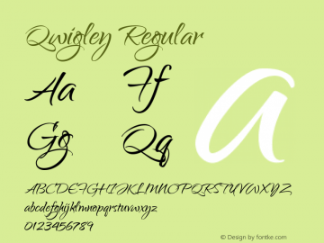 Qwigley Regular Version 1.003图片样张