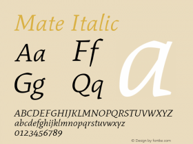 Mate Italic Version 1.002图片样张