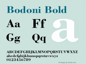 Bodoni Bold Version 001.002图片样张