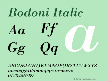 Bodoni Italic Version 001.002图片样张