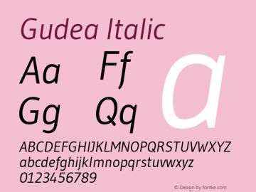 Gudea Italic Version 1.002图片样张