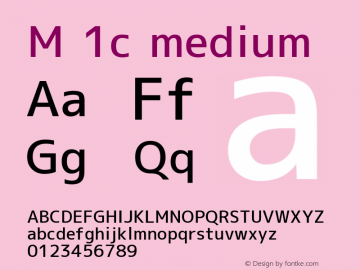 M 1c medium Version 1.018 Font Sample