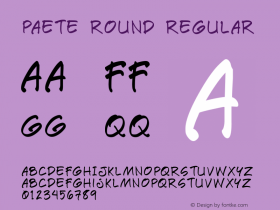 Paete Round Regular Macromedia Fontographer 4.1 10/18/2005 Font Sample