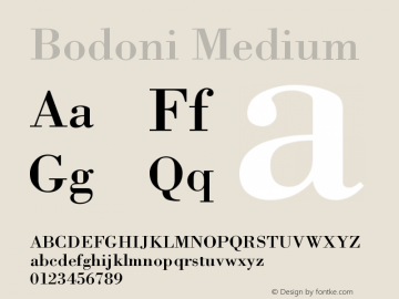 Bodoni Medium Version 001.003图片样张