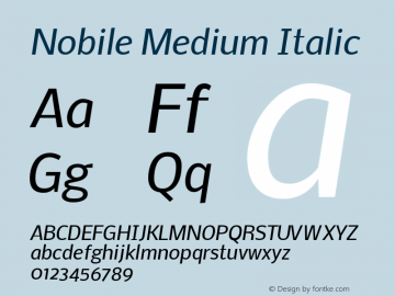 Nobile Medium Italic Version 1.000;PS 001.000;hotconv 1.0.38 Font Sample