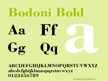 Bodoni Bold Version 001.003图片样张