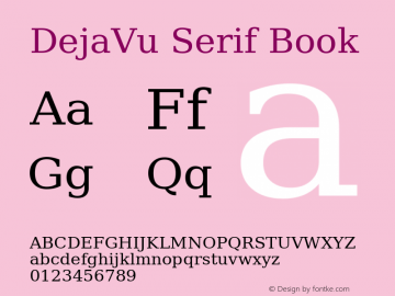 DejaVu Serif Book Version 2.29 Font Sample