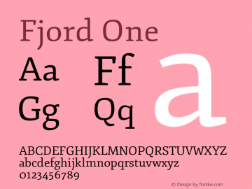 Fjord One Version 1.002 Font Sample