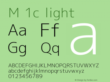 M 1c light Version 1.018 Font Sample