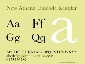 New Athena Unicode Regular Version 3.502 Font Sample