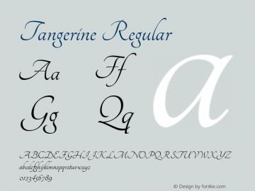 Tangerine Regular Version 1.3 Font Sample