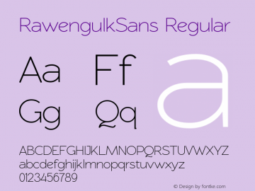 RawengulkSans Regular Version 0.94 Font Sample