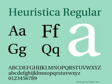 Heuristica Regular Version 1.0.1 Font Sample