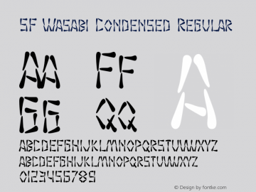 SF Wasabi Condensed Regular ver 1.0; 1999. Freeware for non-commercial use.图片样张