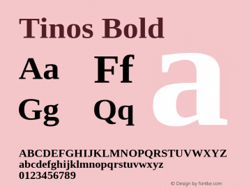 Tinos Bold Version 1.23 Font Sample