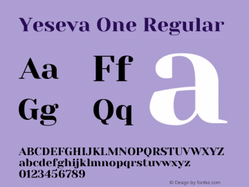 Yeseva One Regular Version 2.000 Font Sample