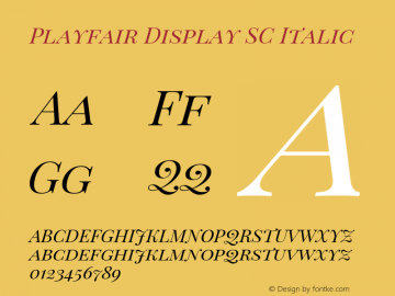 Playfair Display SC Italic Version 1.002;PS 001.002;hotconv 1.0.70;makeotf.lib2.5.58329; ttfautohint (v0.93) -l 42 -r 42 -G 200 -x 14 -w 