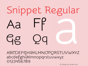 Snippet Regular Version 1.000 Font Sample