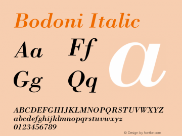 Bodoni Italic Version 001.003图片样张