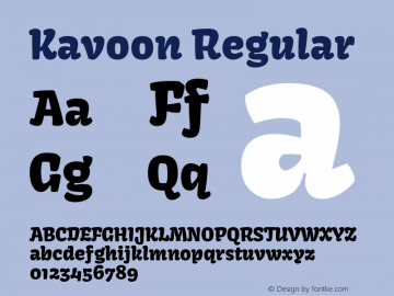 Kavoon Regular Version 1.002 Font Sample