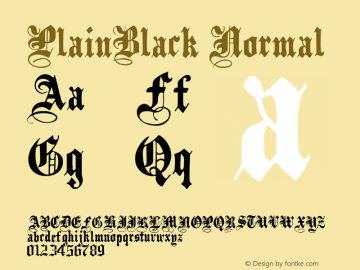 PlainBlack Normal 1.000 Font Sample