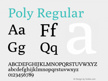 Poly Regular Version 1.001 Font Sample