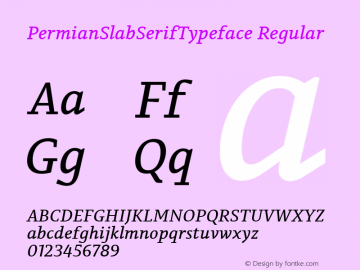 PermianSlabSerifTypeface Regular Version 1.000 Font Sample