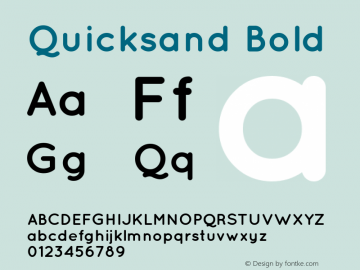 Quicksand Bold 1.002 Font Sample