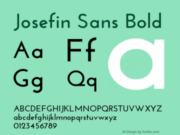 Josefin Sans Bold Version 1.0 Font Sample