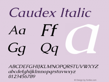 Caudex Italic Version 1.01 Font Sample