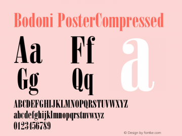 Bodoni PosterCompressed Version 001.002 Font Sample