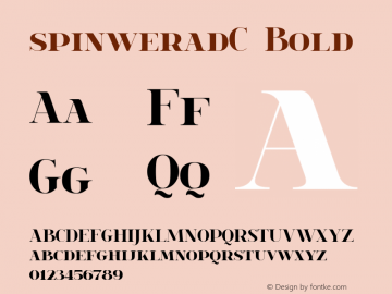 spinweradC Bold Version 0.3 Font Sample