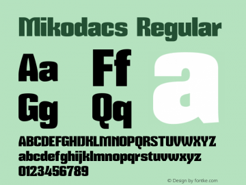Mikodacs Regular Version 0.27 Font Sample