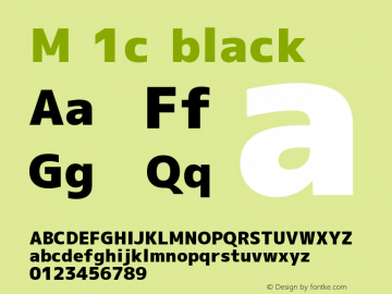 M 1c black Version 1.018 Font Sample