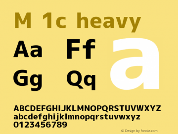 M 1c heavy Version 1.018 Font Sample