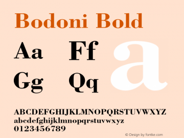 Bodoni Bold 001.003 Font Sample