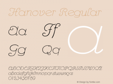 Hanover Regular Version 001.000图片样张