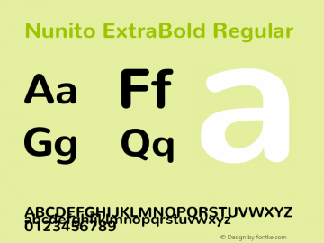 Nunito ExtraBold Regular Version 2.000 Font Sample