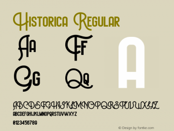 Historica Regular Version 1.000;PS 001.001;hotconv 1.0.56 Font Sample