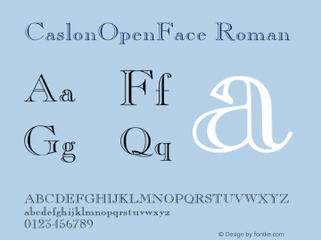 CaslonOpenFace Roman Version 1.00图片样张