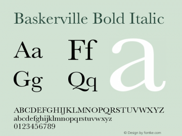 Baskerville Bold Italic 12.0d2e3图片样张