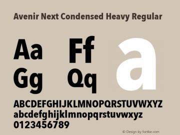 Avenir Next Condensed Heavy Regular 12.0d1e9图片样张