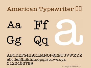 American Typewriter 细体 12.0d5e2 Font Sample