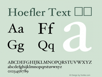 Hoefler Text 黑体 8.0d3e3 Font Sample