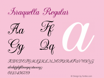 Israquella Regular Version 1.000 Font Sample