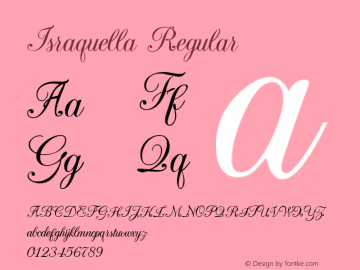 Israquella Regular Version 1.000 Font Sample