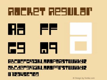Rocket Regular Macromedia Fontographer 4.1.2 6/16/99 Font Sample