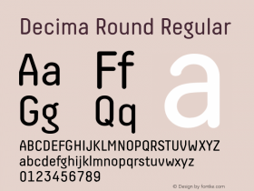 Decima Round Regular Version 1.000 Font Sample