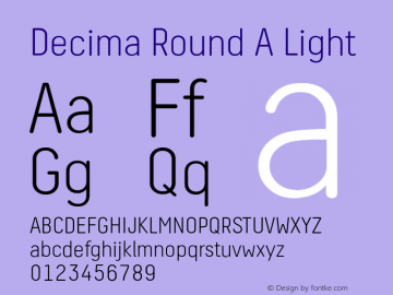 Decima Round A Light Version 1.000 Font Sample